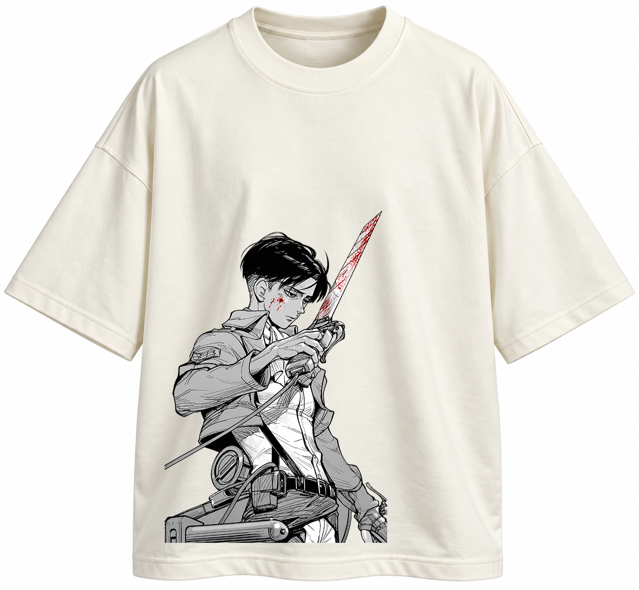 تیشرت انیمه طرح اتک آن تایتان لیوای Attack on Titan طرح Levi