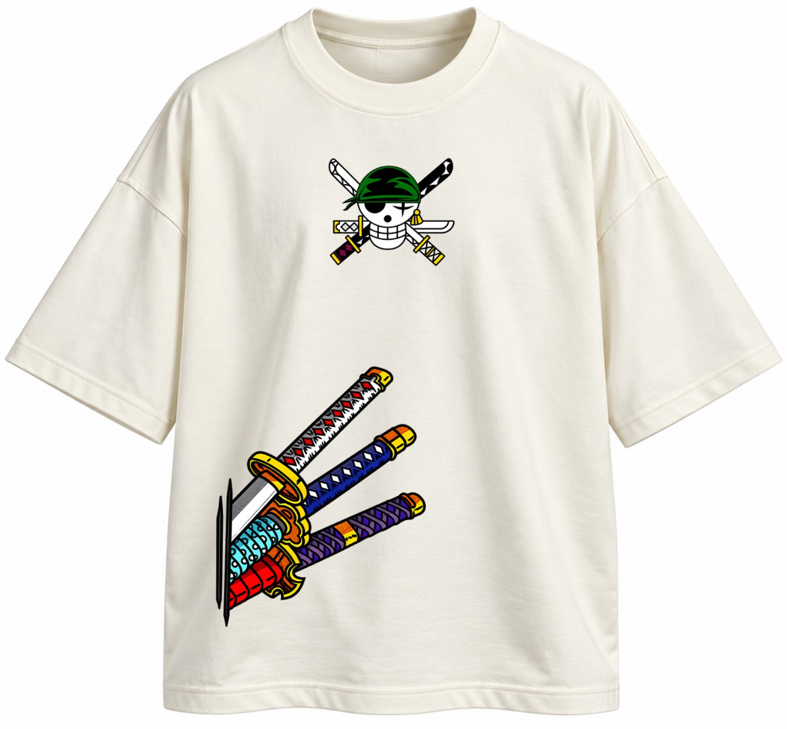 تیشرت انیمه طرح وانپیس زورو One Piece طرح Zoro Three Swords