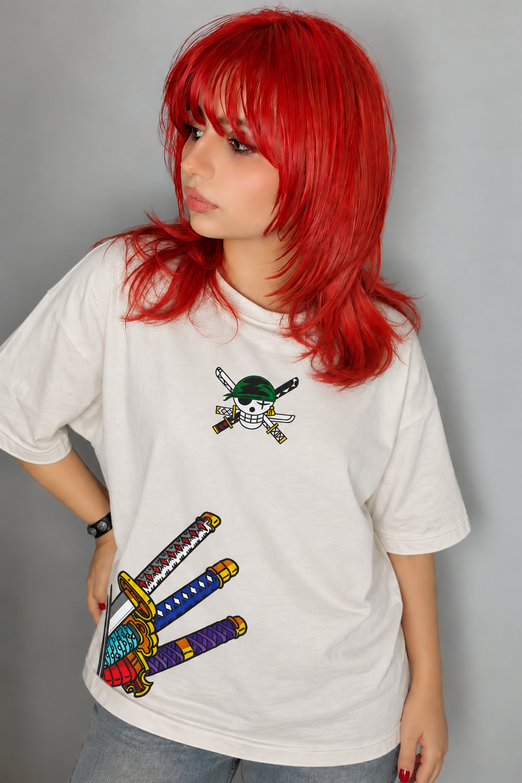 تیشرت انیمه طرح وانپیس زورو One Piece طرح Zoro Three Swords