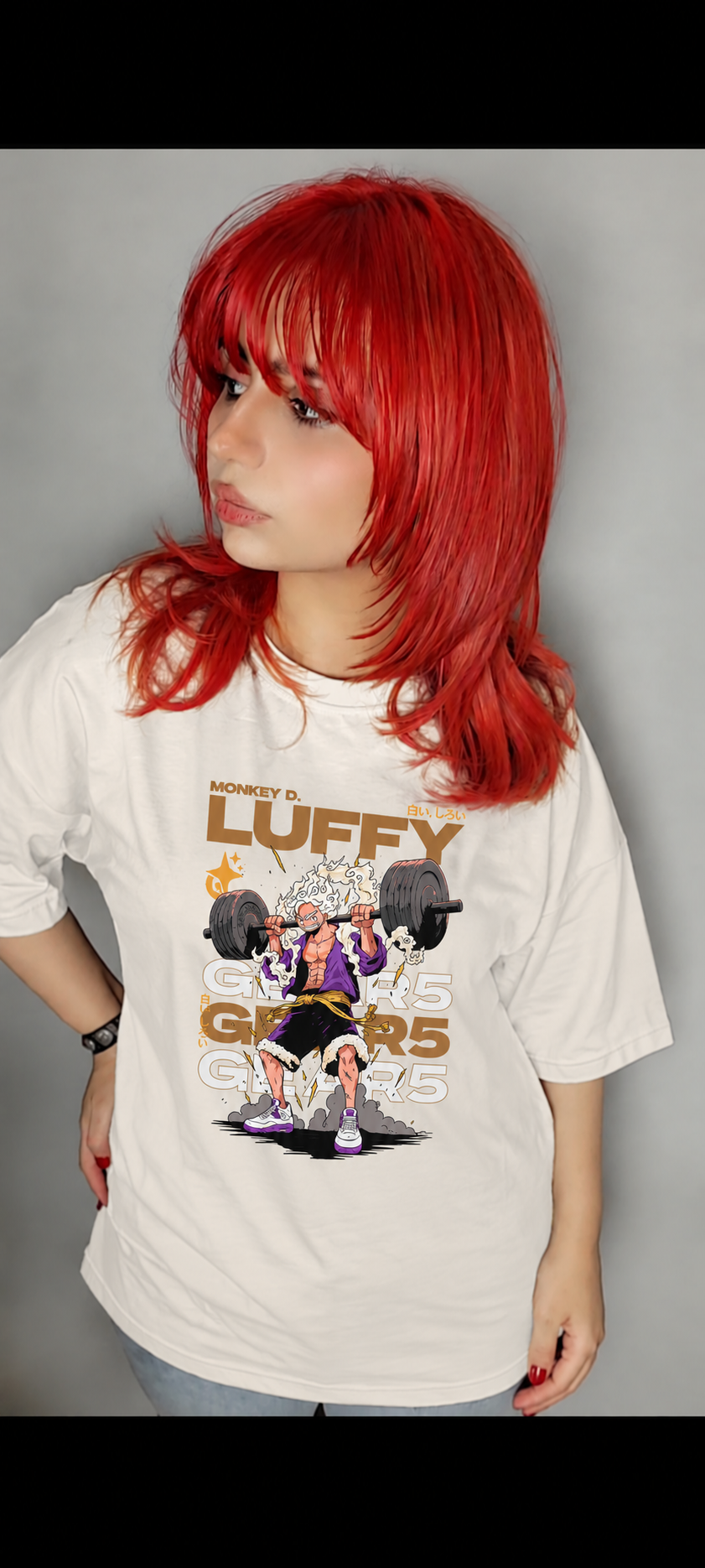 تیشرت انیمه طرح وانپیس لوفی One Piece طرح Luffy Gear 5