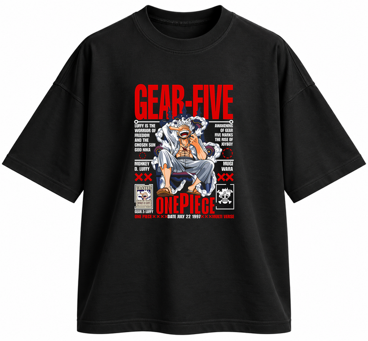 تیشرت انیمه طرح وانپیس لوفی One Piece طرح Gear Five Luffy