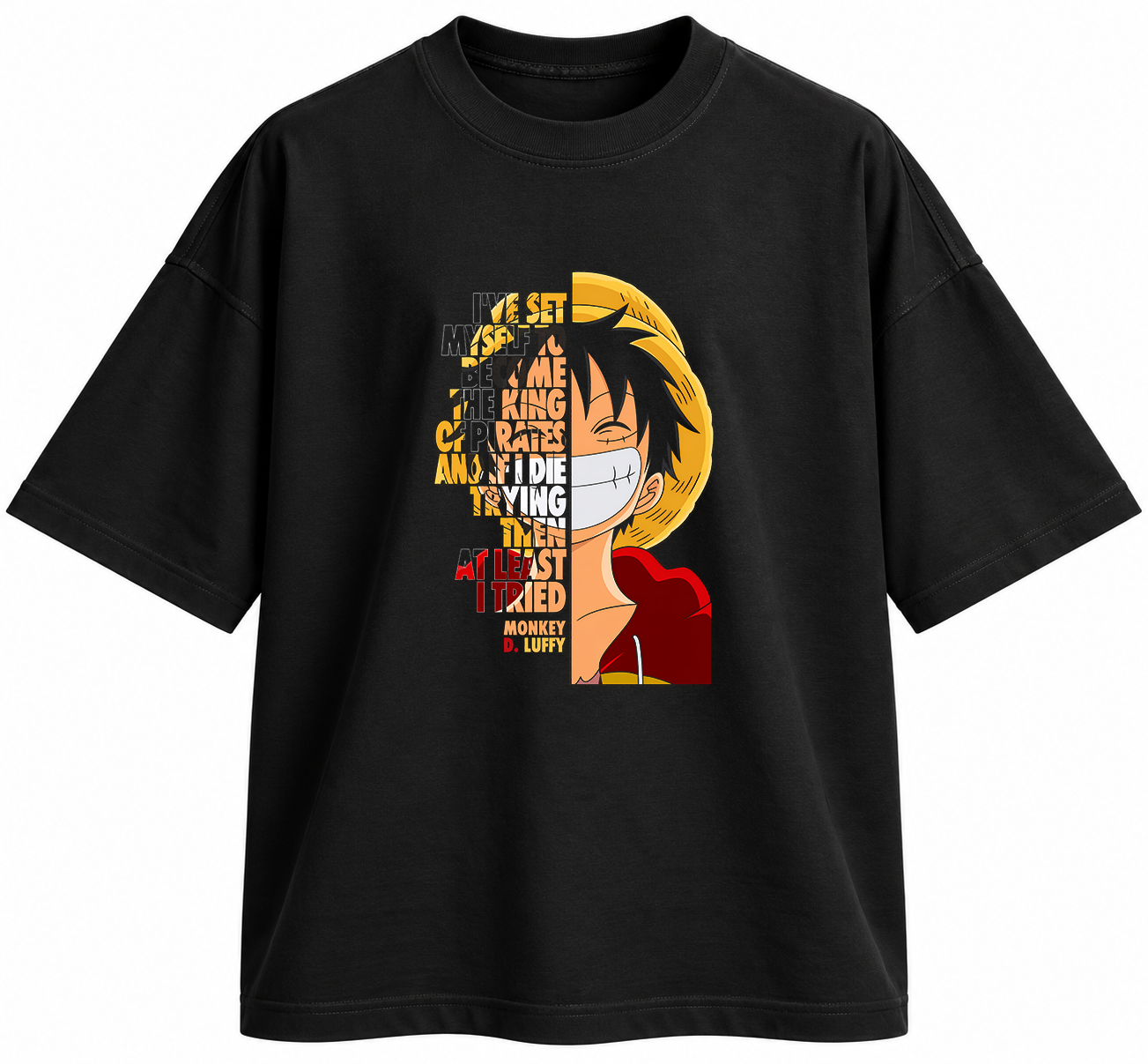 تیشرت انیمه طرح وانپیس لوفی One Piece طرح Luffy King of Pirates