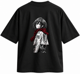 تیشرت انیمه طرح اتک آن تایتان مدل میکاسا Attack on Titan طرح Mikasa Red Scarf