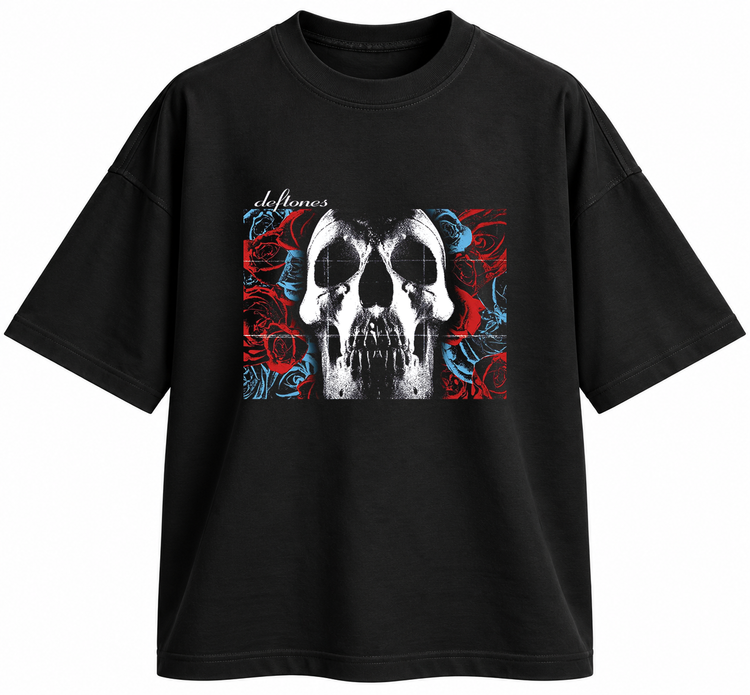 تیشرت بند Deftones طرح Skull Roses