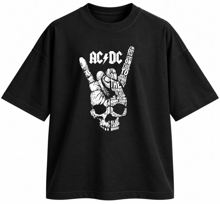 تیشرت بند AC/DC طرح Highway to Hell Skull