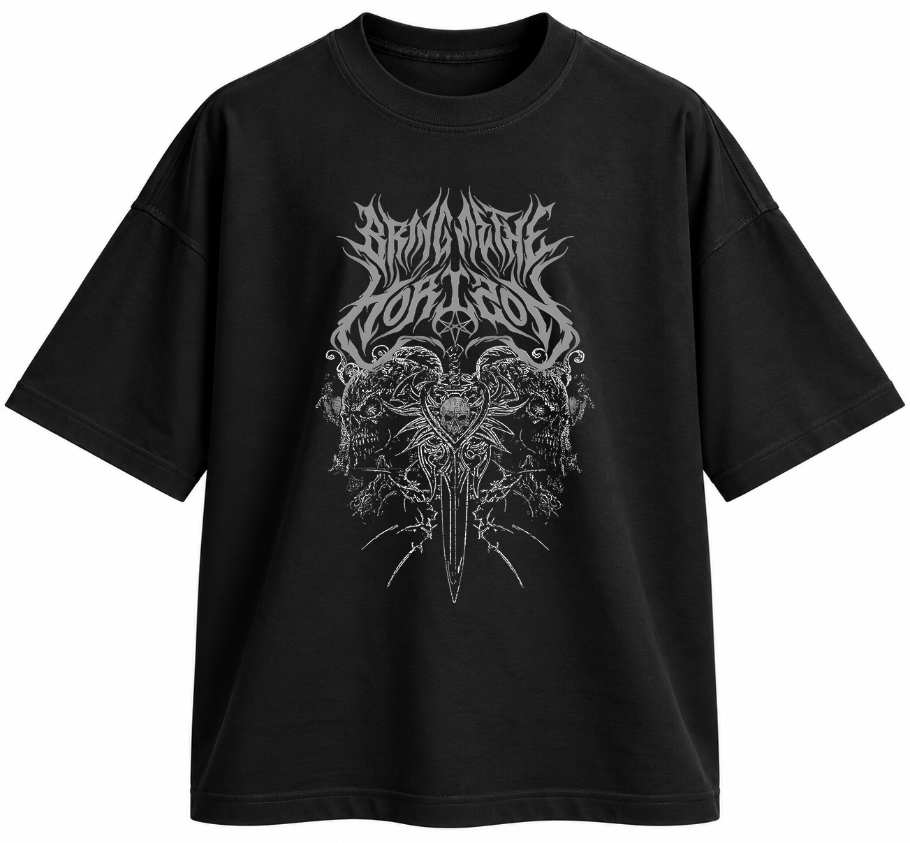 تیشرت بند Bring Me The Horizon طرح Metal Logo Skull