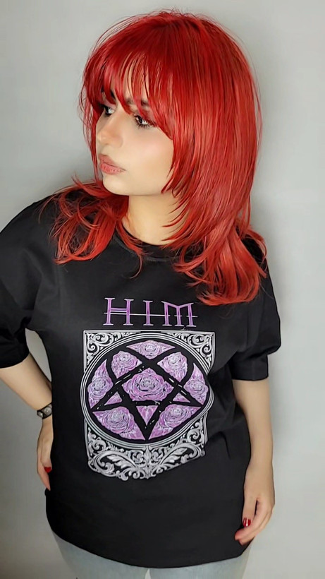 تیشرت بند HIM طرح Purple Roses Heartagram