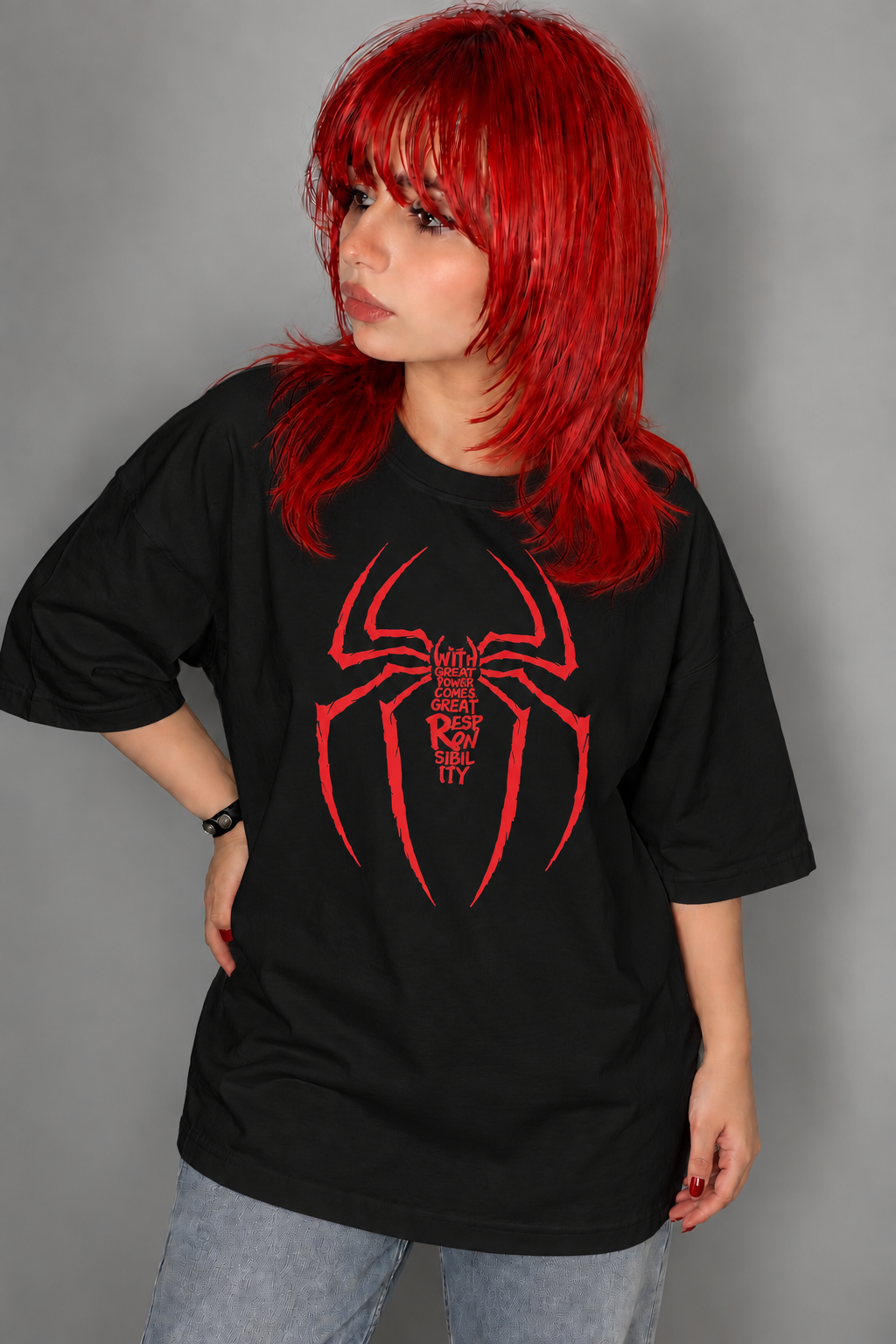 تیشرت اسپایدرمن Spider-Man طرح Great Power Great Responsibility