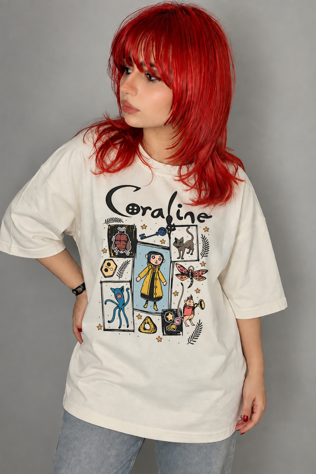 تیشرت انیمیشن کورالین Coraline طرح Magical Icons