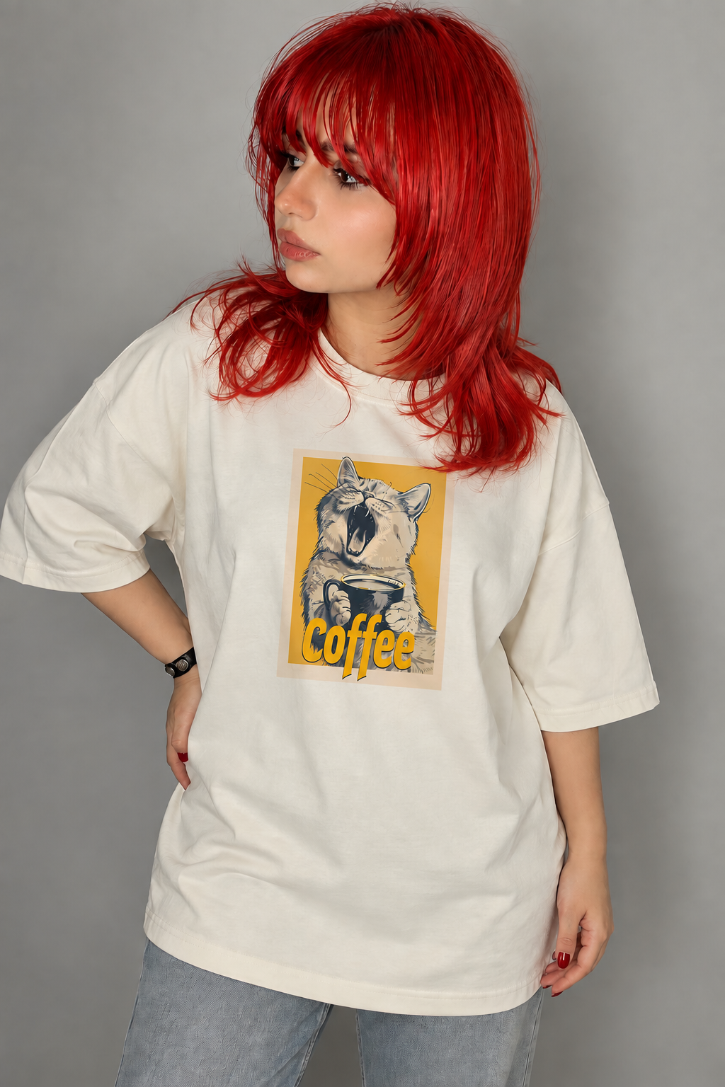 تیشرت طرح Coffee Cat