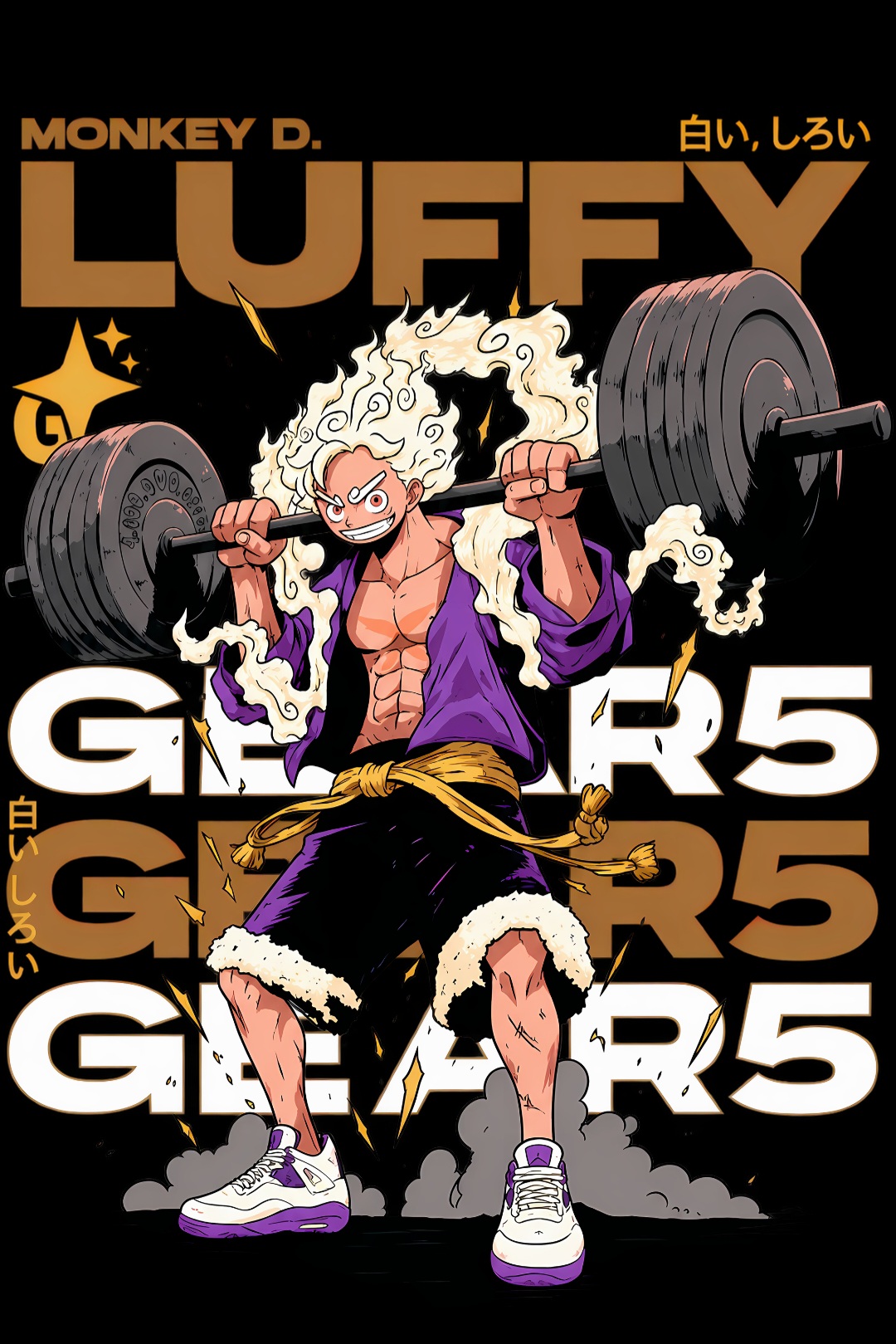 طرح انیمه وانپیس مدل لوفی One Piece – Luffy Gear 5 Design