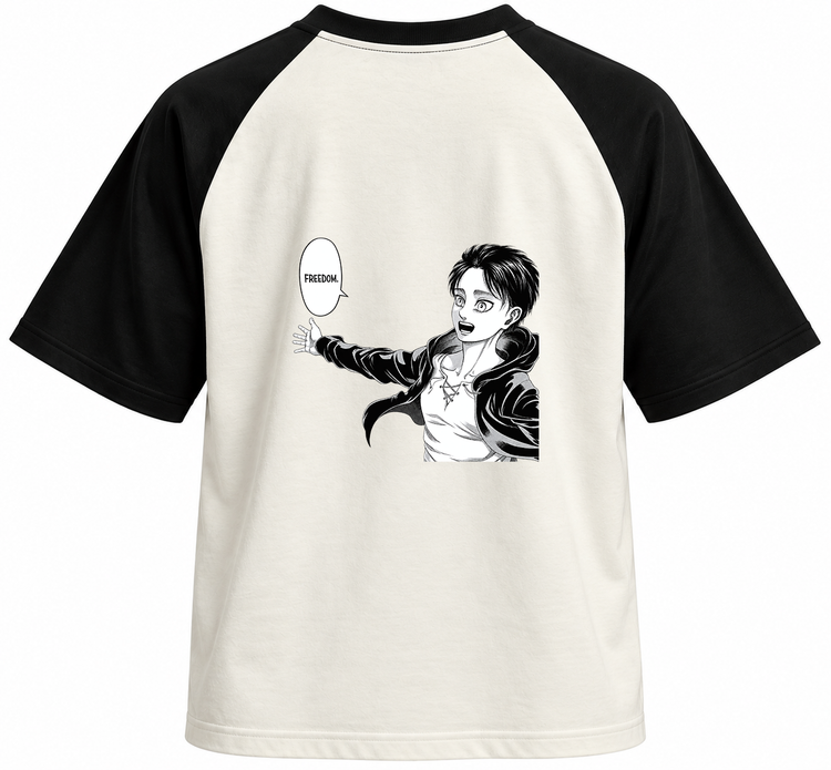تیشرت انیمه اتک آن تایتان طرح Freedom از ارن Attack on Titan Eren Freedom
