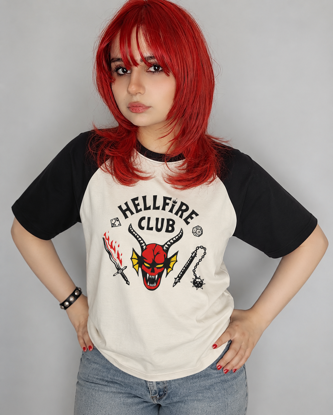 تیشرت رگلان Stranger Things طرح Hellfire Club هل فایر کلاب